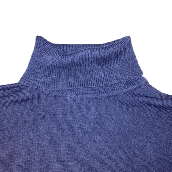 Zara Knit Turtleneck Sweater Winter Collection Blue Long Sleeved - Picture 4 of 5